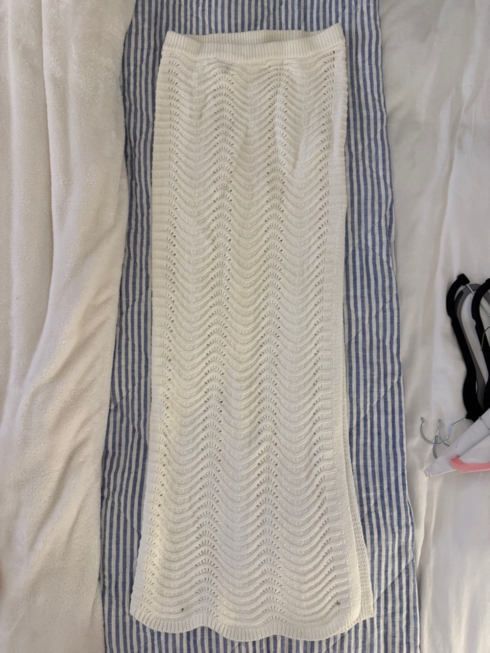 Beginning Boutique White Knit Maxi Skirt AND matching top